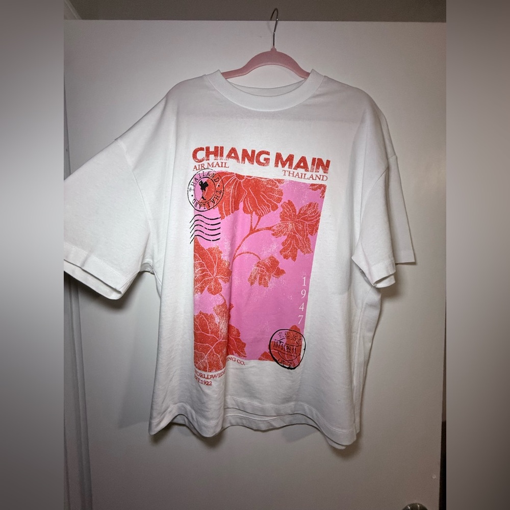 ASOS White and Pink Graphic Tee